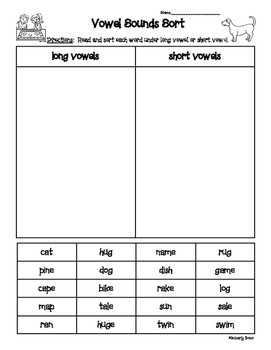 Long and Short Vowels Worksheet - Have Fun Teaching
