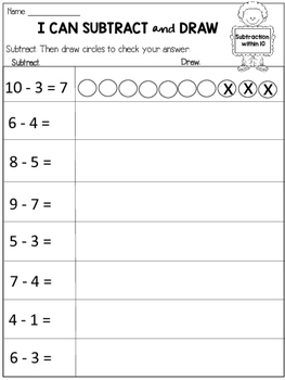 10 Printable Subtraction Within 10 With Number Line Worksheets 
