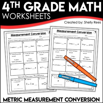 Metric measuring units worksheets
