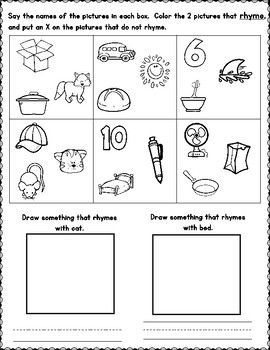 FREE Printable Rhyming Words Worksheets for Kindergartners