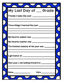 last days of school worksheets