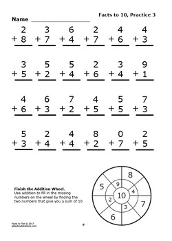 Printable Addition Within 10 Worksheet - Class Playground