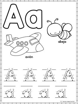 spanish alphabet worksheets