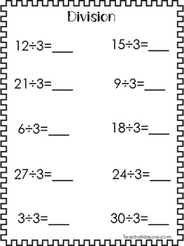 Division Worksheets &amp; Problems (Free Printable Math Drills) – DIY