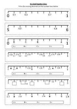 Christmas Number Line Worksheet with Decimals | All Kids Network