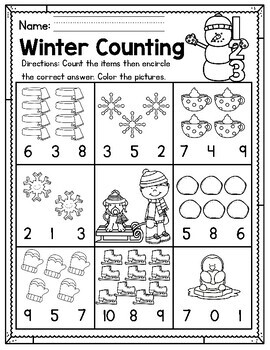 Free Winter Preschool Worksheets (Great for Kindergarten too!)