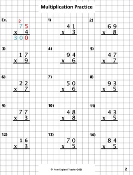2-Digit By 1-Digit Multiplication Worksheets | 99Worksheets