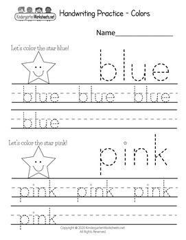 Free Handwriting Worksheets for Kindergarten - Block Style Print