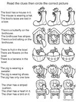 Following Directions Worksheets