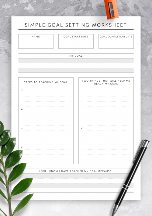 Stylish Goal Setting Worksheets To Print (PDF, FREE)