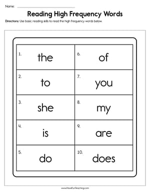 Kindergarten Worksheets - We have free sight words worksheets 