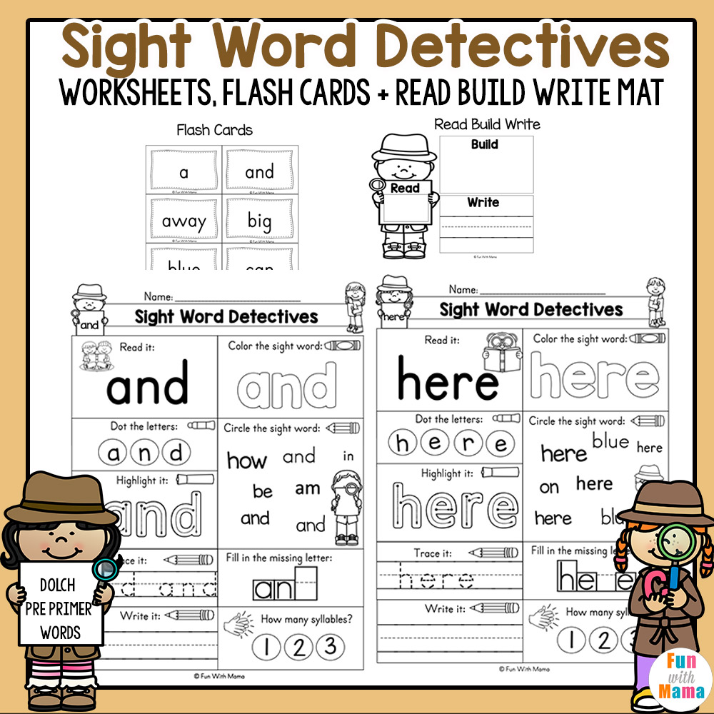 Pre-K Sight Words Worksheets | Kindergarten worksheets sight words 