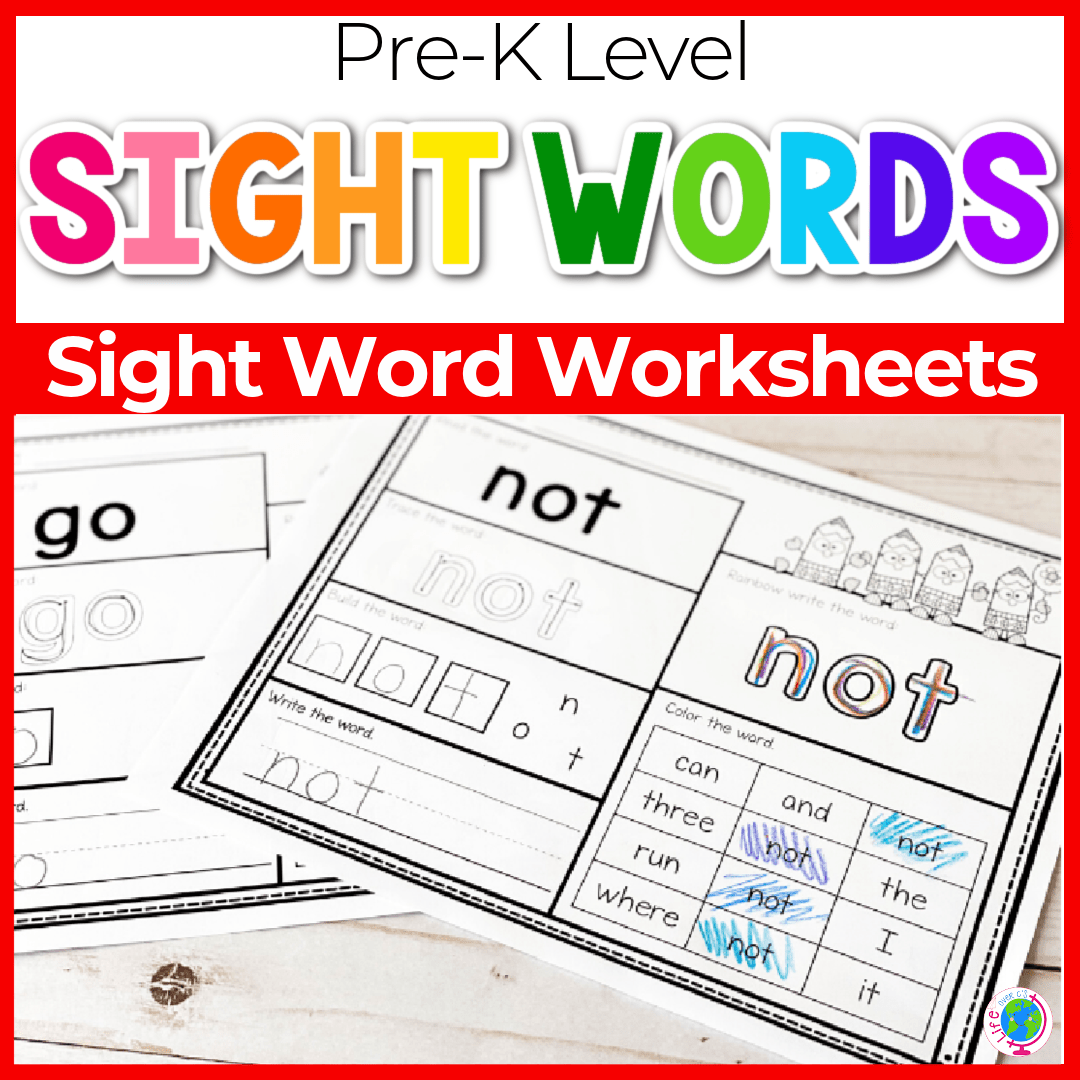Kindergarten Sight Words - Superstar Worksheets