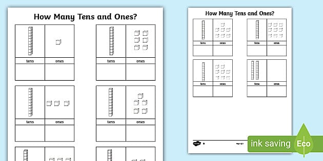 tens and ones worksheets