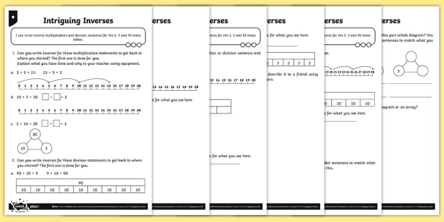 Math Worksheets Printable PDF - Multiplication and Division - Mom 
