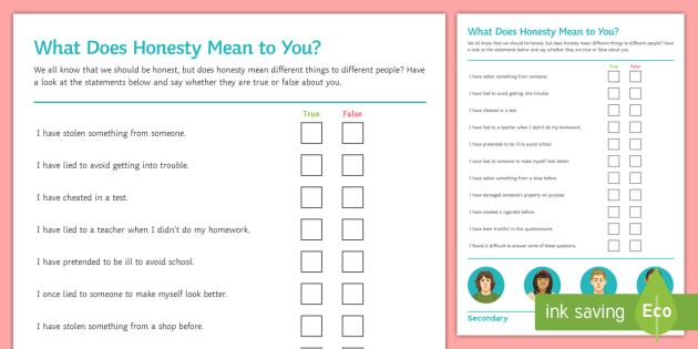 Honesty online worksheet | Live Worksheets