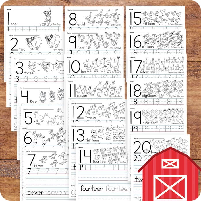 Number Tracing Worksheets 1-20 : practice for Kids with Pen 
