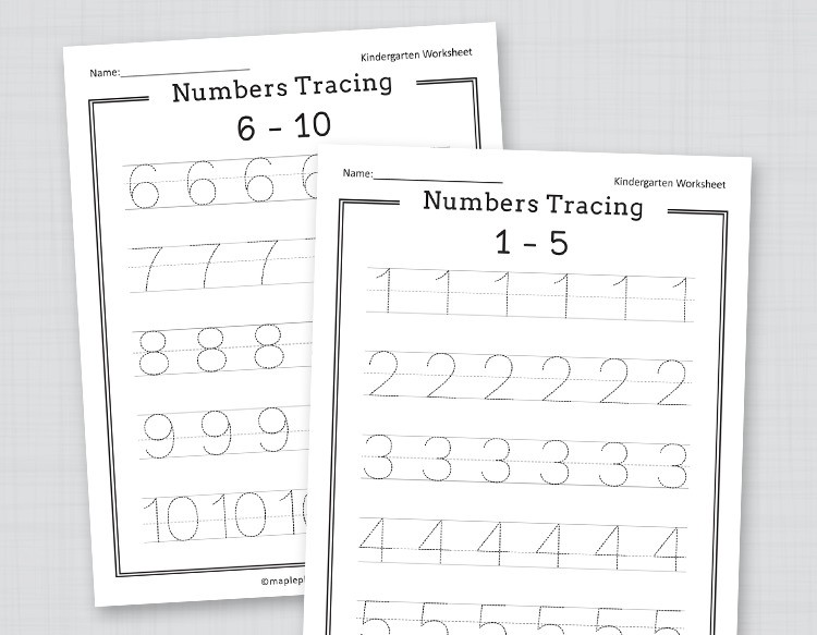 Math Worksheets Tracing Numbers - English Created Resources 