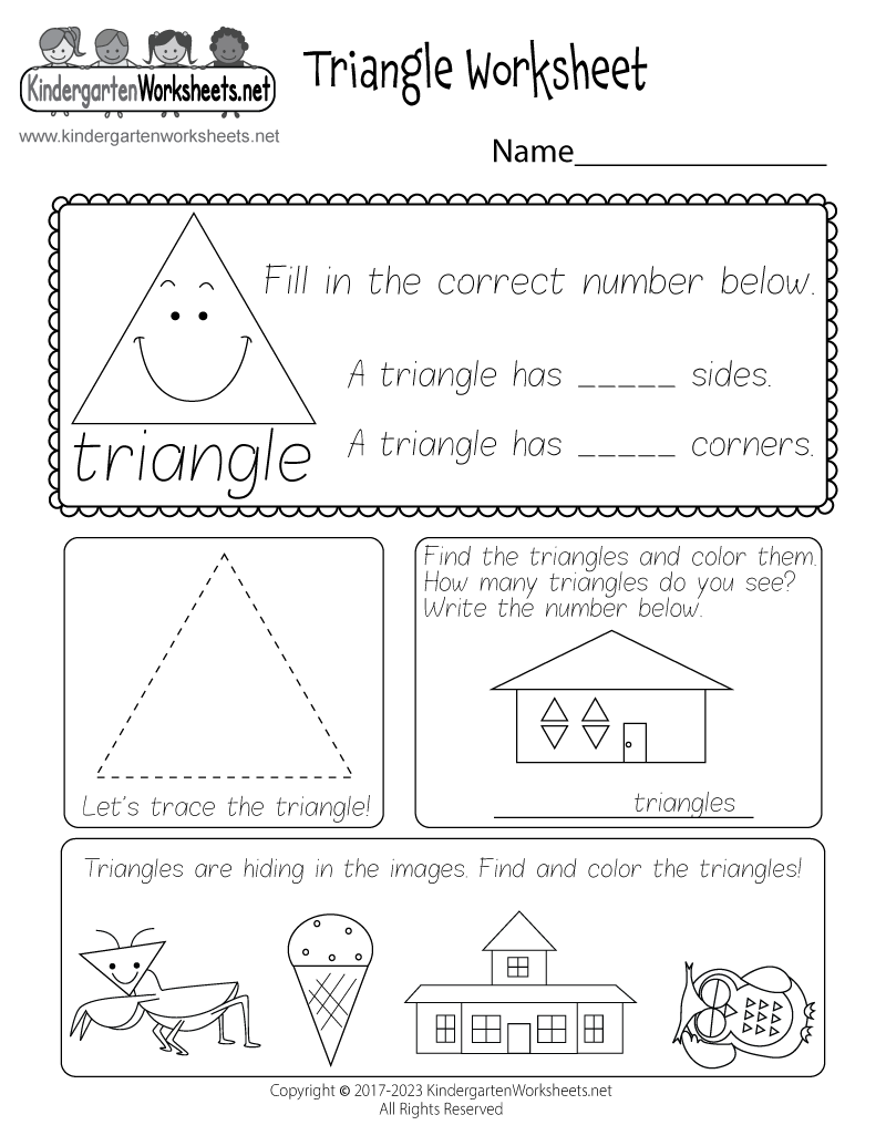 Free Preschool Tracing Worksheet - Triangle Shape - Free Worksheets -  Free4Classrooms