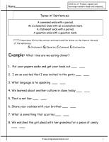 types of sentences worksheets