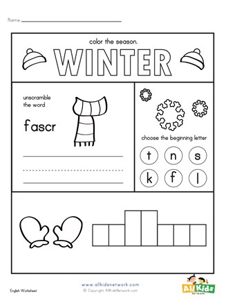 Free Printable Winter Worksheets -