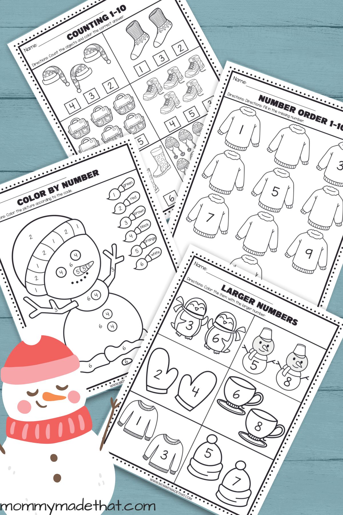Free Winter Math Patterns - Cut and Paste - Free4Classrooms