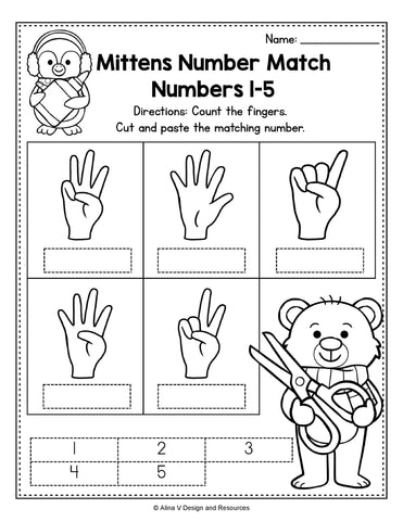 Winter Worksheets for Kindergarten (Free Printables)