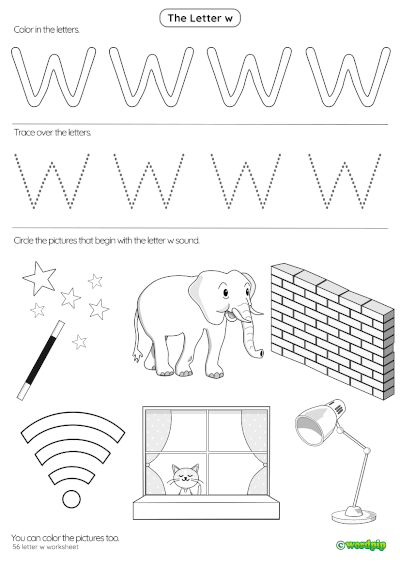 Letter W Worksheets for Kindergarteners Online - SplashLearn