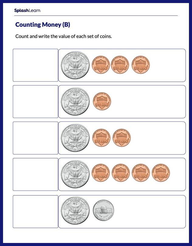Counting money worksheets for preschool and kindergarten | K5 Learning
