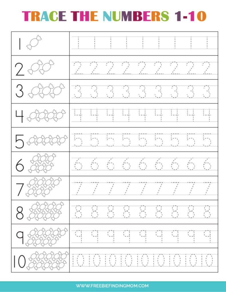 3 Free Preschool Number Worksheets 1-10 - Freebie Finding Mom