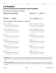 1 6 solving compound and absolute value inequalities worksheet answers