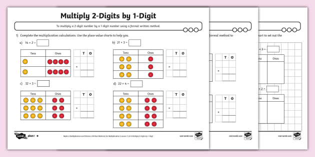 ? Multiply 2-Digits by 1-Digit Activity Sheets 