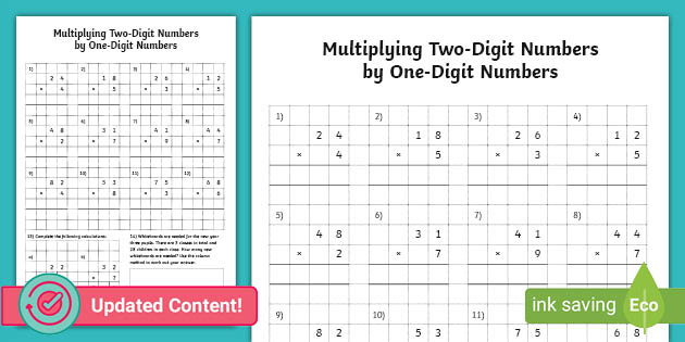 2-Digit by 1-Digit Multiplication PDF | Maths Resources
