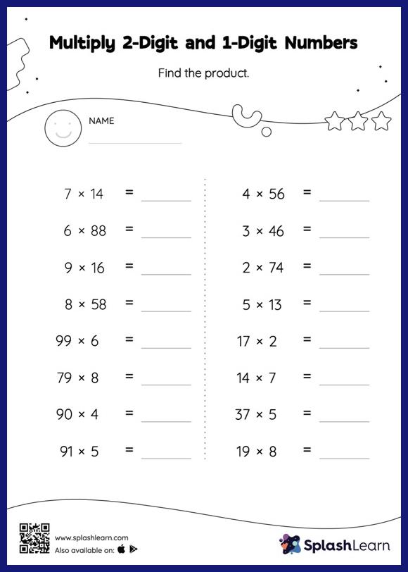 Multiply 2-Digit and 1-Digit Numbers: Horizontal Multiplication ...