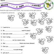 1 grade sight words worksheet