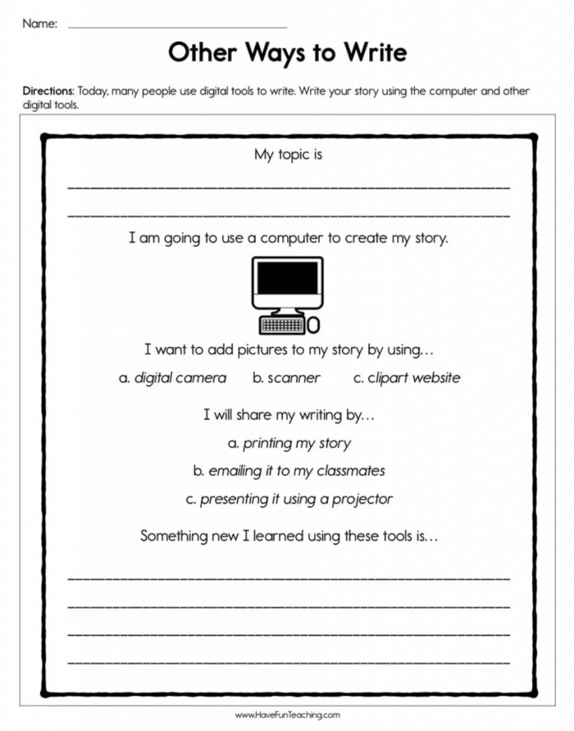 23 1st Grade Writing Worksheets To Practice New Skills - The Teach ...