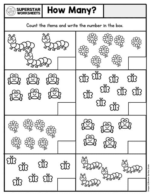1 to 1 counting worksheet