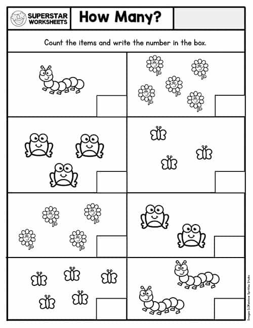 1 to 1 counting worksheet