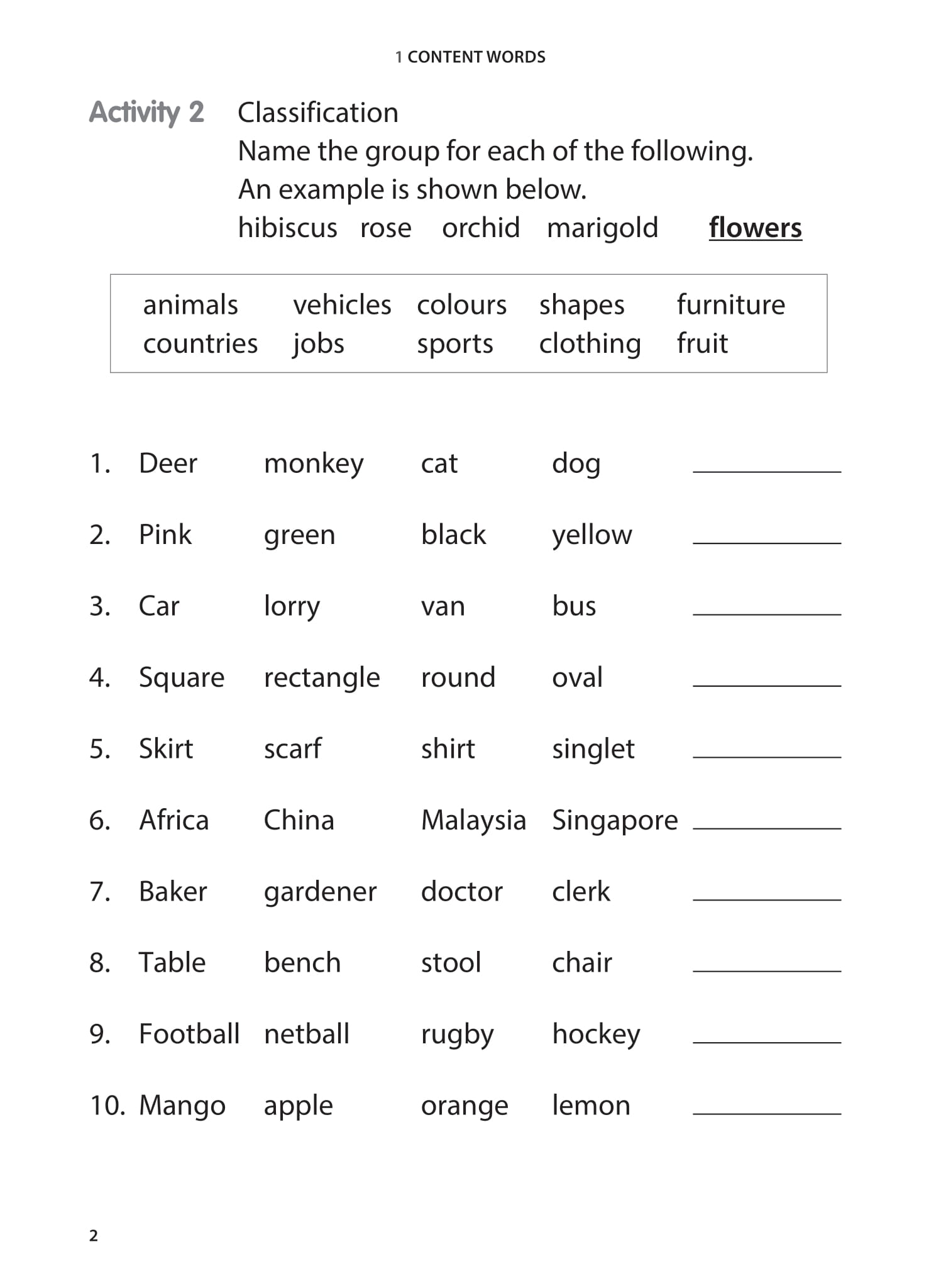 Primary 1 English Vocabulary Practice - CPD Singapore Education ...