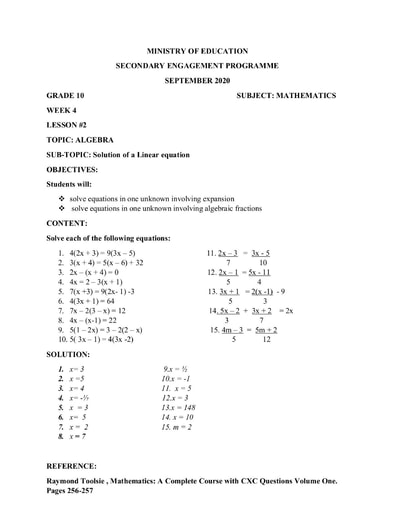 Grade 10 Worksheets Mathematics Worksheets Library
