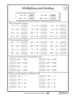 Multiplying by 10 and 100 | 5th grade Math Worksheet | GreatSchools