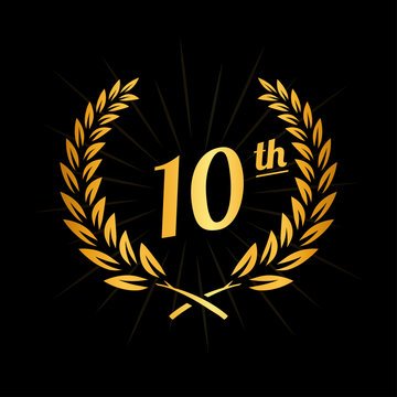 10th anniversary logo vector design with gradient color Stock ...