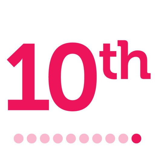 10th Anniversary Celebration Logotype Green Red Stock Vector ...