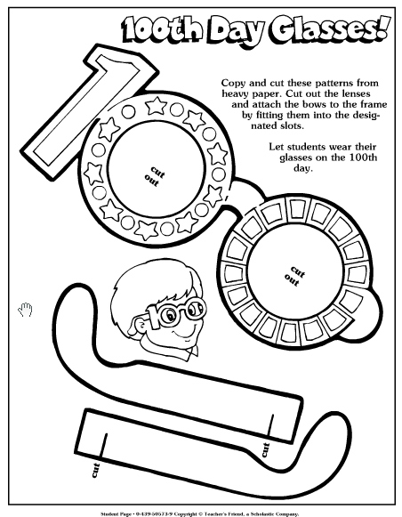 100 day of school worksheet