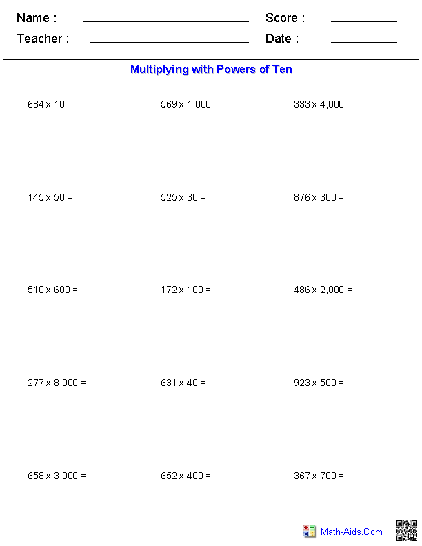 Multiplication Worksheets | Dynamically Created Multiplication ...