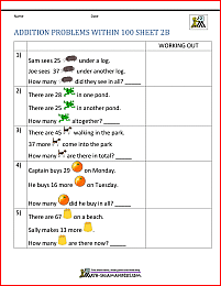 Addition Word Problems 2nd Grade