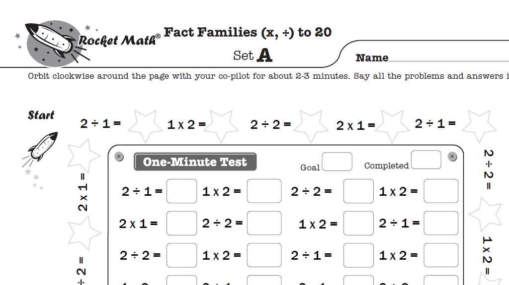 4th Grade Math Worksheets - Rocket Math