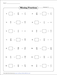 100 problem worksheet on adding like fractions