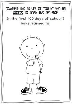 100th day of school worksheet for 1st grade