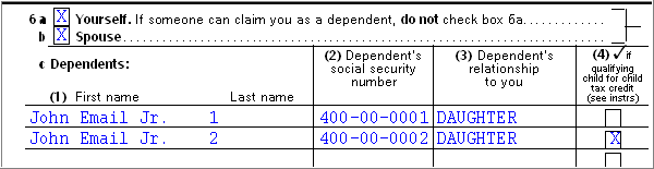 1040 child tax credit worksheet